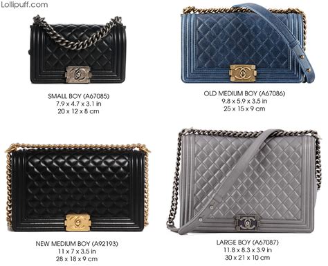 chanel boy sizes comparison|chanel boyfriend bag small.